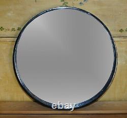 1 Of 7 Ebonised Black Round Wall Mirrors 65cm Wide, Lovely Display Pieces