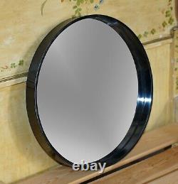 1 Of 7 Ebonised Black Round Wall Mirrors 65cm Wide, Lovely Display Pieces