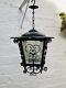 Antique Black Porch Light Black, Wrought Iron, Spanish Revival, Gothic, Medieval