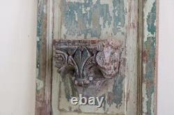 Antique Indian Old Wooden Door Panels attached with Vintage Corbel Refurbished