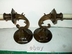 Antique Matching Pair Of Bronze Wall Sconces-completly Refurbished