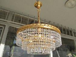 Antique Vintage By Palwa Swarovski Crystals Chandelier, Lighting, Lamp 1940s