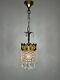Antique / Vintage Small Crystal Chandelier Vintage Brass Chandelier Ceiling Lamp