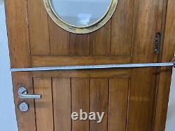 Big Size Marine Refurbish Vintage Ship Wooden Door with Brass Porthole Window