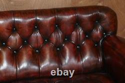 Exhibition Quality Wylie & Lochhead 1860 Glasgow Chesterfield Brown Leather Sofa