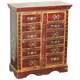 Lovely Circa 1900 Oriental Hand Painted Side Cupboard Bookcase Metal Strap Work