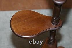 Pair Of Hardwood Whatnot Adjustable Side End Tables Cake Stands Display Stands