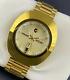 Rare Vintage Automatic 36 Mm Day-date Gold Plated Diamond Work Men's Wrist Watch