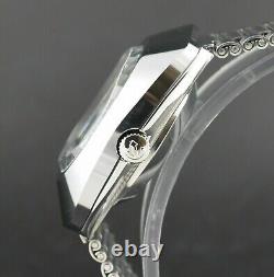 RARE Vintage Automatic 36 MM Day-Date Silver Diamond Work Men's Wrist Watch
