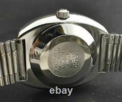 RARE Vintage Automatic 36 MM Day-Date Silver Diamond Work Men's Wrist Watch