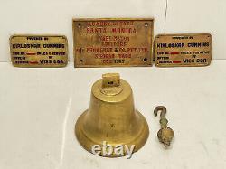 Refurbished Original Vintage Style SANTA MONICA, Antique Retro Ship Brass Bell
