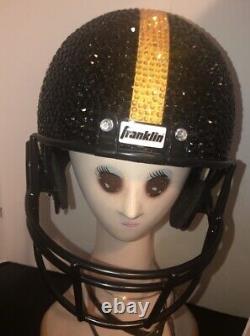 Rhinestone Vintage Franklin Steelers Football Helmet Refurbished USA 1 Of A Kind