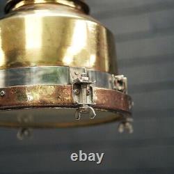 Salvaged Refurbished Old Vintage Brass Cargo Pendant/Hanging/Ceiling Light