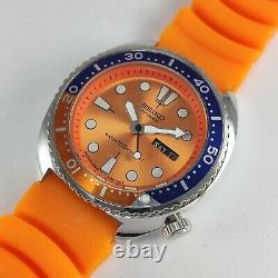 Seiko Orange Dial 17 Jewels Day Date Function Japan Made Automatic Watch 6309A