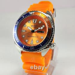 Seiko Orange Dial 17 Jewels Vintage Japan Made Automatic Men's Watch 6309A