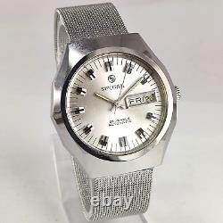 Suntrek Silver Dial 25 Jewels Day Date Automatic Movement Vintage Men's Watch