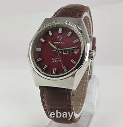 Tressa Maroon Dial 25 Jewels Day Date Function Automatic Men's Watch AS 2066