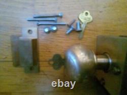 Vintage Antique CORBIN Single Unit Installation Lock Set withDoor knobs & Keys