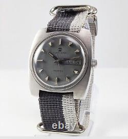 Vintage Favre Leuba Duomatic Grey Dial Day Date 17Jewels Men's Watch FHF 908