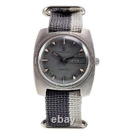 Vintage Favre Leuba Duomatic Grey Dial Day Date 17Jewels Men's Watch FHF 908