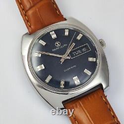 Vintage Favre Leuba Duomatic Grey Dial Day Date Features 17 Jewels Men's Watch
