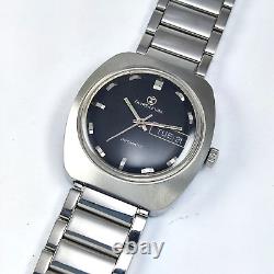 Vintage Favre Leuba Geneve Duomatic Black Dial Day Date 17 Jewels Watch FHF 908
