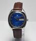 Vintage Favre Leuba Geneve Shiny Blue Dial 25 Jewels Day Date Wrist Watch Fhf908