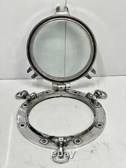 Vintage Solid Aluminum Refurbish Ship Wall Fitting Round Porthole with 3 Dogs