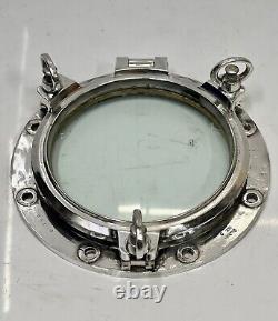 Vintage Solid Aluminum Refurbish Ship Wall Fitting Round Porthole with 3 Dogs