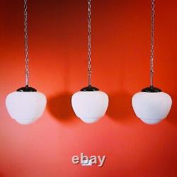 Vintage high quality ACORN opaline milk glass kitchen island pendant lights