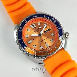 Cadran orange Seiko 17 bijoux montre automatique vintage pour homme fabriquée au Japon 6309A