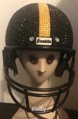Casque de football américain vintage Franklin Steelers avec strass, restauré aux États-Unis, unique en son genre