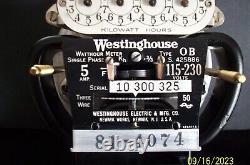 Compteur de type OB Westinghouse vintage/antique, 10A, 115