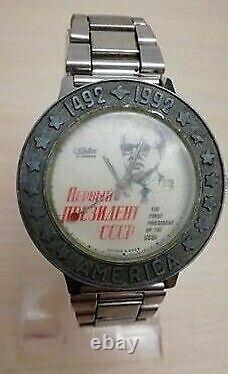 Montre-bracelet mécanique vintage Slava rare et limitée du premier président de l'URSS soviétique