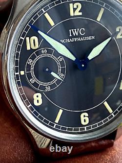 Mouvement de montre de poche IWC de style militaire avec boîtier en acier inoxydable