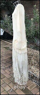 Robe de mariée authentique des années 1920 style Art Déco Gatsby à restaurer